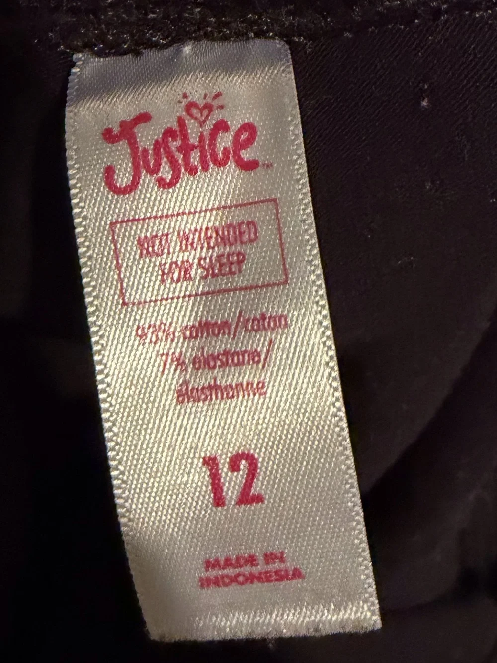 Kids justice shorts size 12
